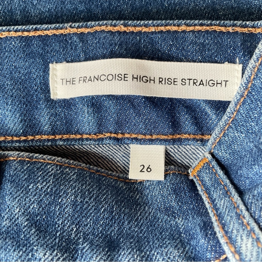 Denim Forum Francoise High Rise Straight Jeans in Between The Sheets Wash 26 - Picture 9 of 11